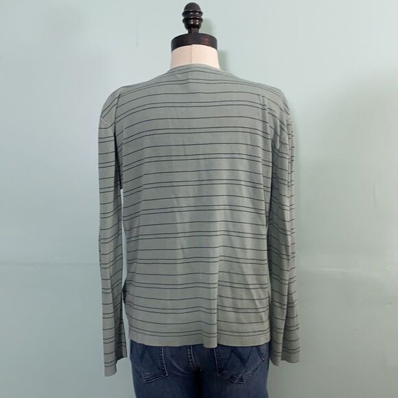 Vintage Jones New York Green Striped Button Front Cardigan - Picture 3 of 4